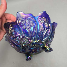 Load image into Gallery viewer, Imperial Glass 'Everglade Aurora Jewels' Cobalt-Blue Serving Bowl (~4x10x10)
