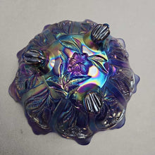 Load image into Gallery viewer, Imperial Glass 'Everglade Aurora Jewels' Cobalt-Blue Serving Bowl (~4x10x10)

