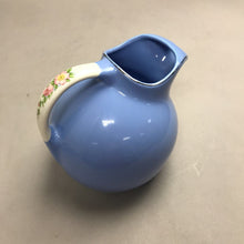Load image into Gallery viewer, Hall #633 Blue Ball Pitcher w/ Floral Handle (7.5x8x6.5)

