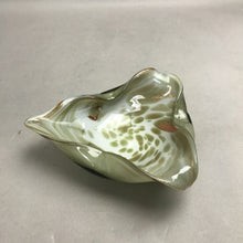 Load image into Gallery viewer, Green/White/Gold Fleck Art Glass Bowl (2.5x7x8)
