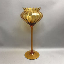 Load image into Gallery viewer, Tall Amber Glass Compote (~16.5x7)
