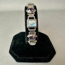 Load image into Gallery viewer, Sterling Amethyst Moonstone Link 8" Bracelet
