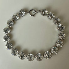 Load image into Gallery viewer, Vintage Schiaparelli Round Clear Rhinestone Link Bracelet (7.5")
