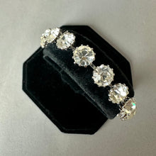 Load image into Gallery viewer, Vintage Schiaparelli Round Clear Rhinestone Link Bracelet (7.5")
