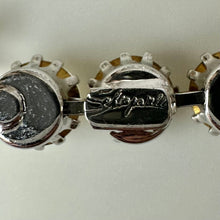 Load image into Gallery viewer, Vintage Schiaparelli Round Clear Rhinestone Link Bracelet (7.5")
