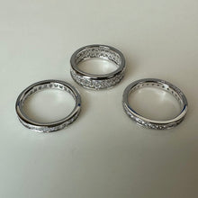 Load image into Gallery viewer, Ephipany Diamonique Platinum Clad Sterling Eternity Ring Set sz 7
