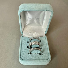 Load image into Gallery viewer, Ephipany Diamonique Platinum Clad Sterling Eternity Ring Set sz 7
