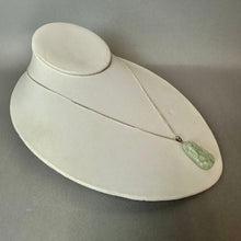 Load image into Gallery viewer, East Arts Sterling Carved Green Jade Pendant on 18" Chain Necklace
