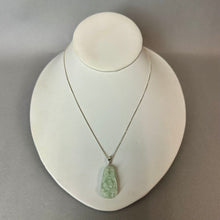 Load image into Gallery viewer, East Arts Sterling Carved Green Jade Pendant on 18" Chain Necklace
