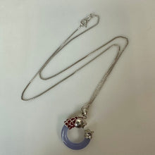 Load image into Gallery viewer, East Arts Sterling Lavender Jade Enamel Koi Fish Pendant on 18" Chain Necklace
