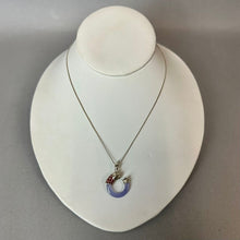 Load image into Gallery viewer, East Arts Sterling Lavender Jade Enamel Koi Fish Pendant on 18" Chain Necklace
