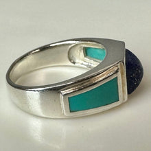 Load image into Gallery viewer, Sterling Lapis Lazuli Turquoise Ring sz 8
