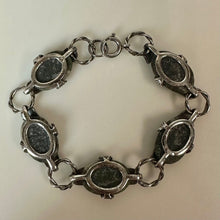 Load image into Gallery viewer, Vintage Sterling Irish Connemara Marble Leafy Link Bracelet (8")
