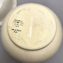Load image into Gallery viewer, Vintage Roseville Robinson Ransbottom Blue Stripe Williamsbur Pitcher &amp; Bowl (8")
