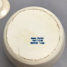Load image into Gallery viewer, Vintage Stoneware Casey Pottery Lidded Pitcher with Blue Stripes (6")
