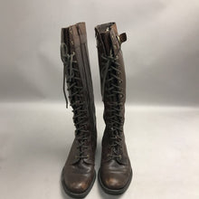 Load image into Gallery viewer, Born Brown Knee High Lace Up Boots Size 7
