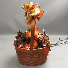 Load image into Gallery viewer, Light Up Basket Of PineCones/Pumpkins (9")
