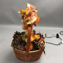 Load image into Gallery viewer, Light Up Basket Of PineCones/Pumpkins (9")
