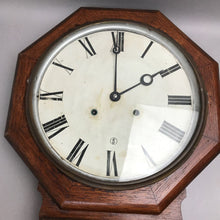 Load image into Gallery viewer, Antique E. Ingraham Co Wood Wall Clock 24" Ingot Key Wind Pendulum - AS-IS

