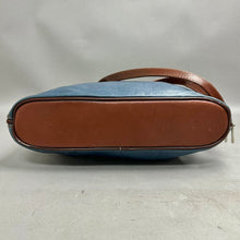 Load image into Gallery viewer, L'Artigiano Sorrentino Blue w/ Brown Trim Italian Leather Purse (10x14x3")
