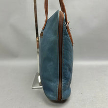 Load image into Gallery viewer, L'Artigiano Sorrentino Blue w/ Brown Trim Italian Leather Purse (10x14x3")
