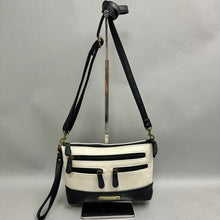 Load image into Gallery viewer, Stone Mountain Ivory &amp; Black Colorblock Leather Crossbody Purse (6.5x9.5x2")
