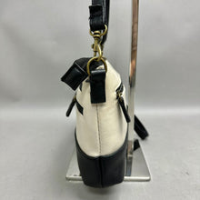 Load image into Gallery viewer, Stone Mountain Ivory &amp; Black Colorblock Leather Crossbody Purse (6.5x9.5x2")
