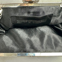 Load image into Gallery viewer, Black Metallic Lace Overlay Evening Bag Purse (5x10")
