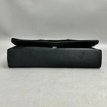 Load image into Gallery viewer, Vintage Bijoux Terner Black Satin Rhinestone Detail Evening Bag Purse (4.5x10.2")
