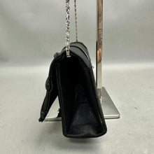 Load image into Gallery viewer, Vintage Bijoux Terner Black Satin Rhinestone Detail Evening Bag Purse (4.5x10.2")
