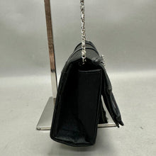 Load image into Gallery viewer, Vintage Bijoux Terner Black Satin Rhinestone Detail Evening Bag Purse (4.5x10.2")

