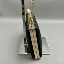 Load image into Gallery viewer, Black Snake Embossed Faux Leather Chain Strap Evening Bag Purse (5x8x1.5")
