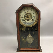 Load image into Gallery viewer, Antique Table Wind Up Chime with Key Clock (15x7x4)(As Is)
