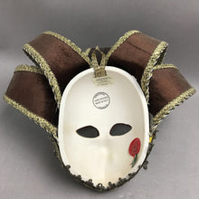 Load image into Gallery viewer, Venezia Masquerade Wall Mask Jester Porcelain Face with Bells (10")
