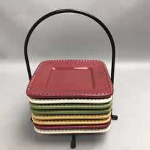 Load image into Gallery viewer, Sigbature Sorrento Debby Segura 8 - 6" Dessert Plates on Metal Caddy
