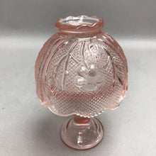 Load image into Gallery viewer, Vintage Pink Floral Flowers House of Lloyd Glass Candle Holder Fairy Lamp (6")(As Is)
