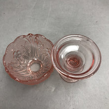 Load image into Gallery viewer, Vintage Pink Floral Flowers House of Lloyd Glass Candle Holder Fairy Lamp (6")(As Is)
