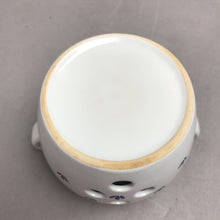 Load image into Gallery viewer, Norpro 5 Inch Ceramic Garlic Keeper Crock/Canister w/ lid Blue/Ivory
