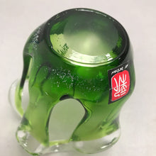 Load image into Gallery viewer, Vintage Murano Style Stretched Glass Green with Silver Speckles (5")
