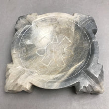 Load image into Gallery viewer, Vintage Hand Carved Marble Ashtray Aztec Mayan Image (7x1.5)
