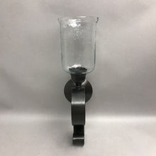 Load image into Gallery viewer, Bronze Metal Candle Wall Sconce w/Hurricane Shade (17")
