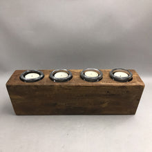 Load image into Gallery viewer, Rustic 4 Hole Wooden Sugar Mold Candle Holder (3x5x14)
