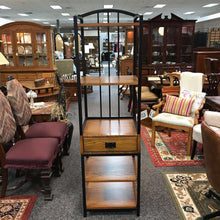 Load image into Gallery viewer, Oak / Metal End Table / Tower Shelf (72x20x18)

