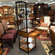Load image into Gallery viewer, Oak / Metal End Table / Tower Shelf (72x20x18)
