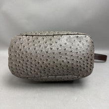 Load image into Gallery viewer, Gianni Bernini Gray Ostrich Embossed Faux Leather Shoulder Bag Purse (10x13x6")
