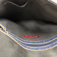 Load image into Gallery viewer, Navy Ostrich Embossed Faux Leather Envelope Crossbody Purse (8x11")
