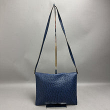 Load image into Gallery viewer, Navy Ostrich Embossed Faux Leather Envelope Crossbody Purse (8x11")
