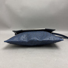 Load image into Gallery viewer, Navy Ostrich Embossed Faux Leather Envelope Crossbody Purse (8x11")
