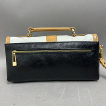 Load image into Gallery viewer, Liz Claiborne Black White Tan Colorblock Faux Leather Clutch Purse (4.5x9")
