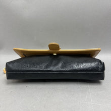 Load image into Gallery viewer, Liz Claiborne Black White Tan Colorblock Faux Leather Clutch Purse (4.5x9")

